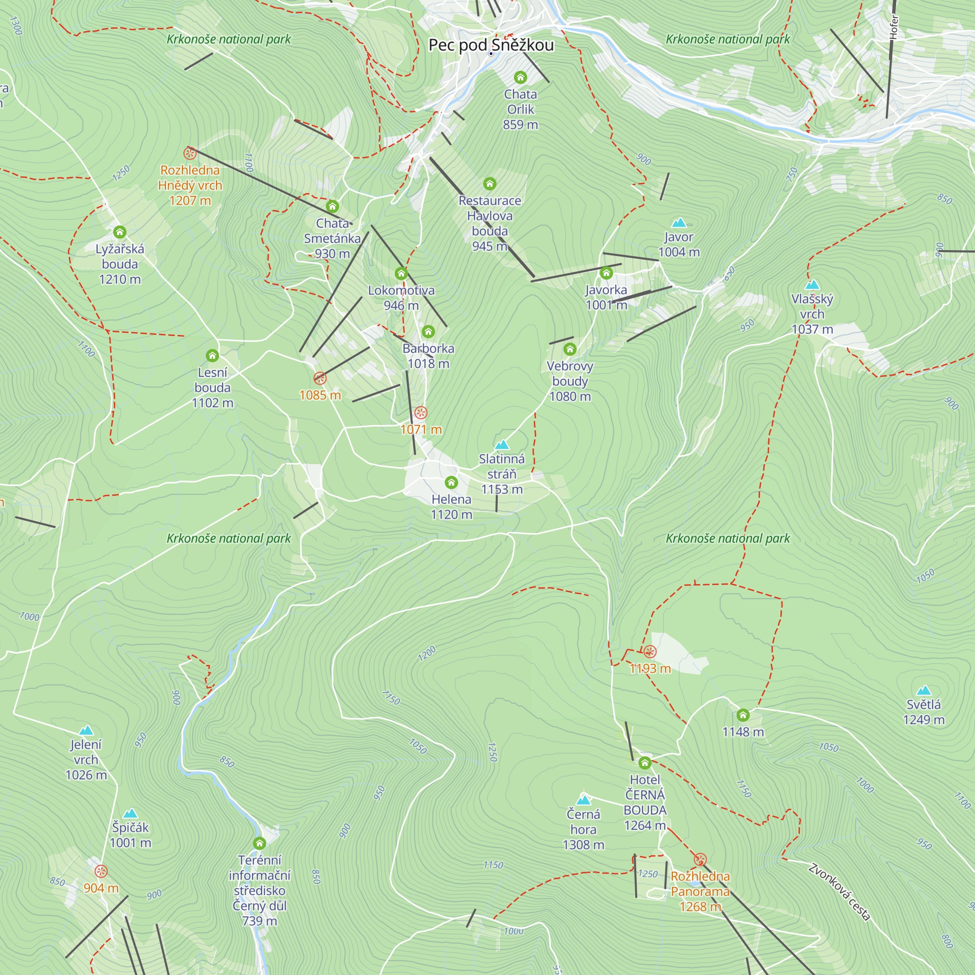 Horská chata Krakonoš map