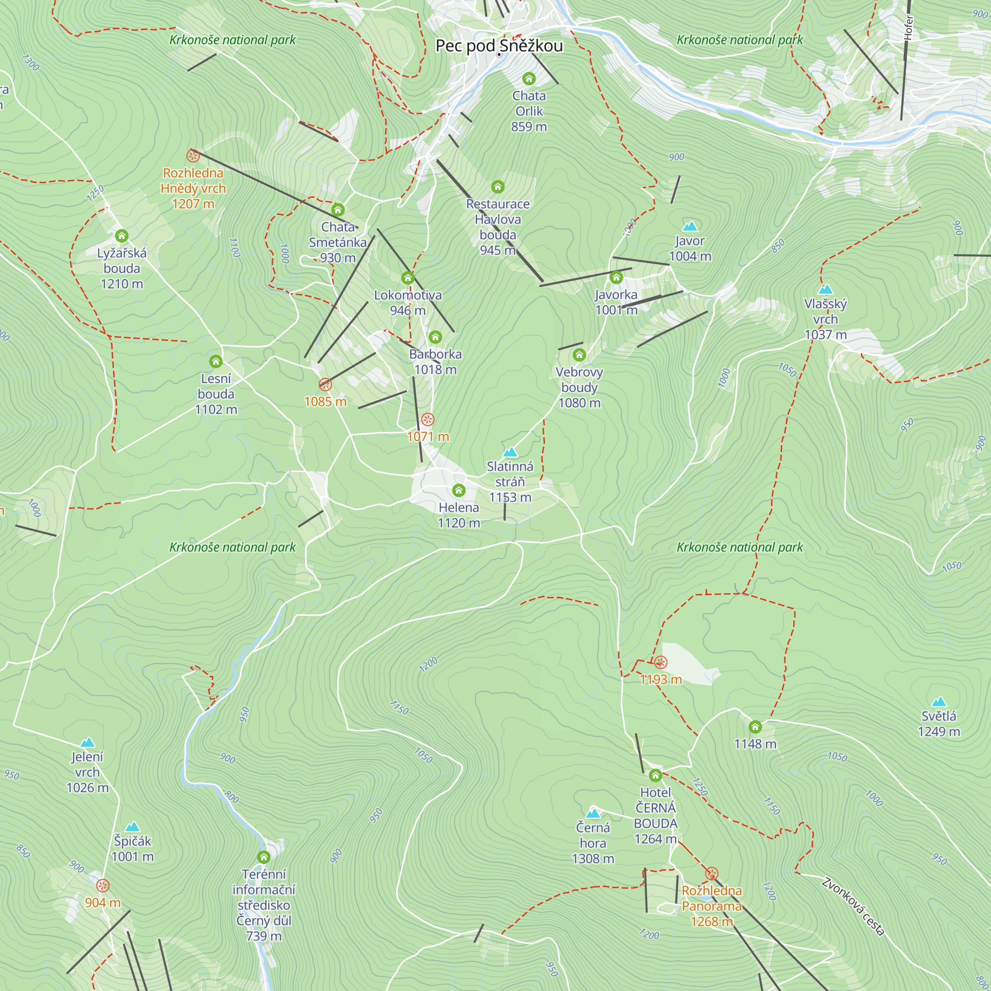 Horská chata Krakonoš map