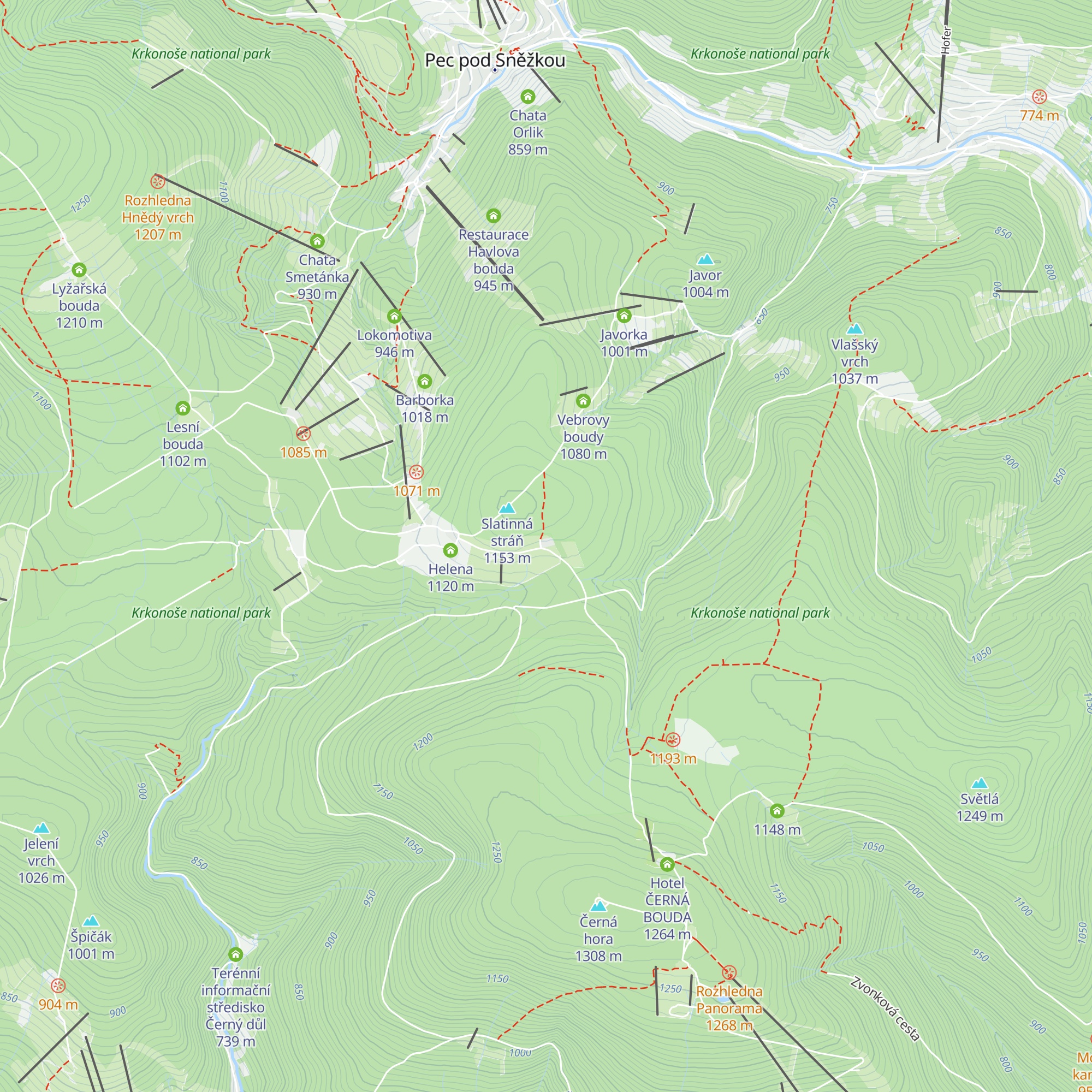 Kolínská bouda map
