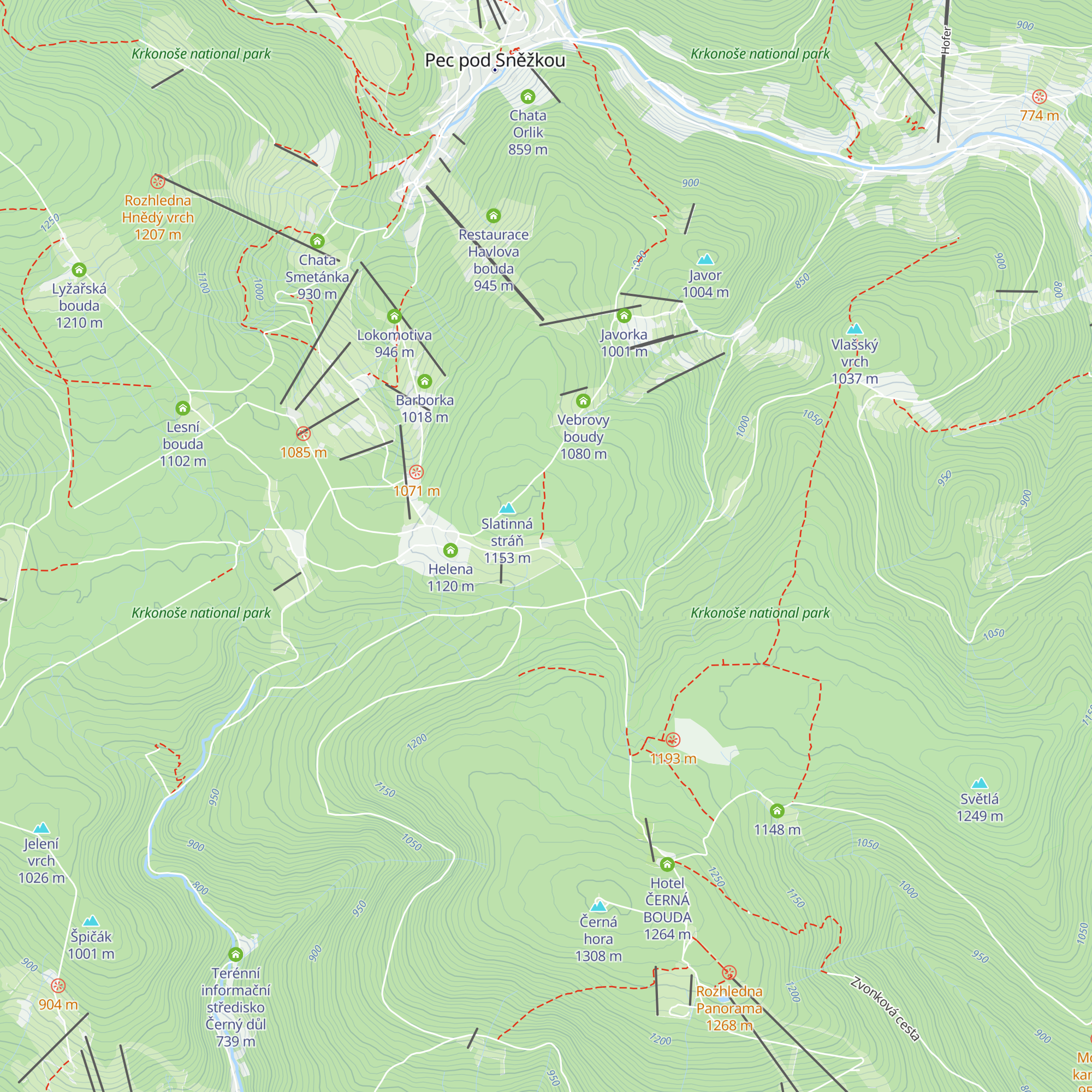 Kolínská bouda map