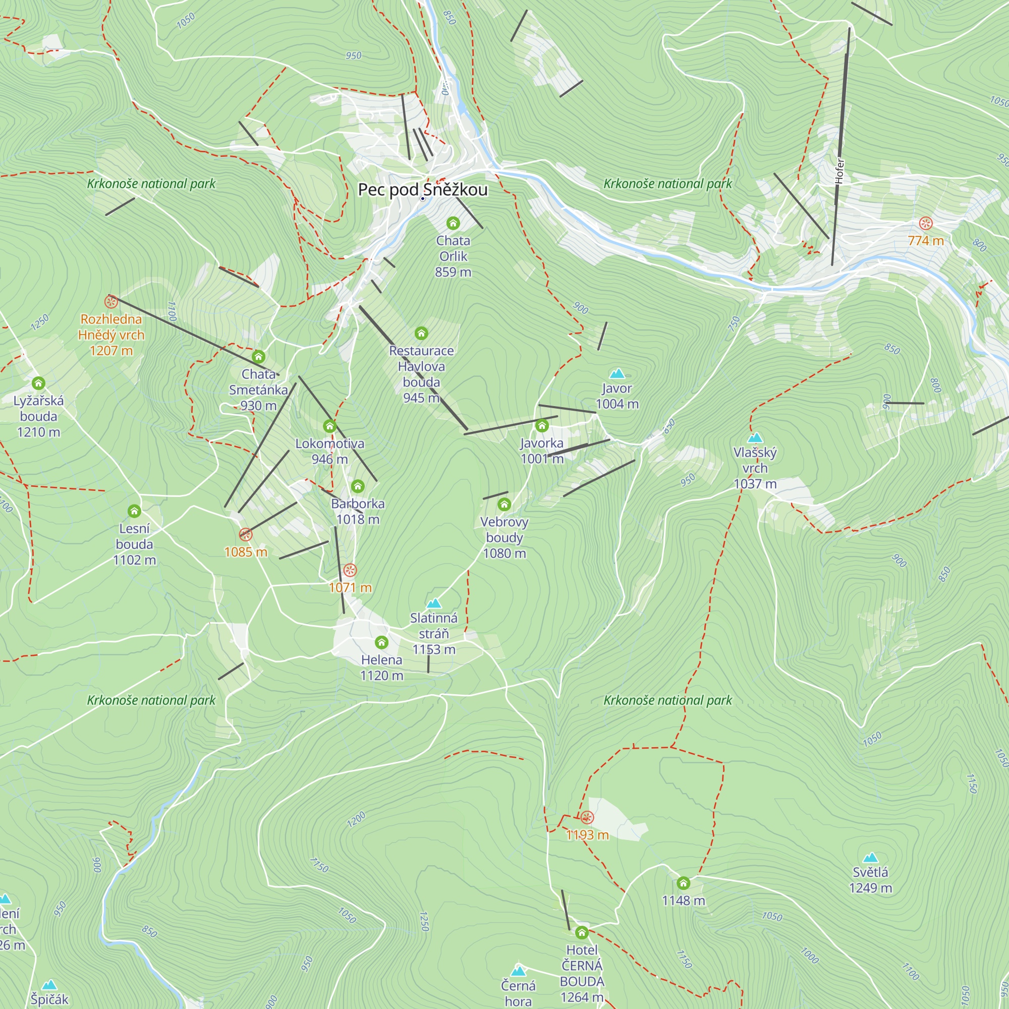 Vebrovy boudy map