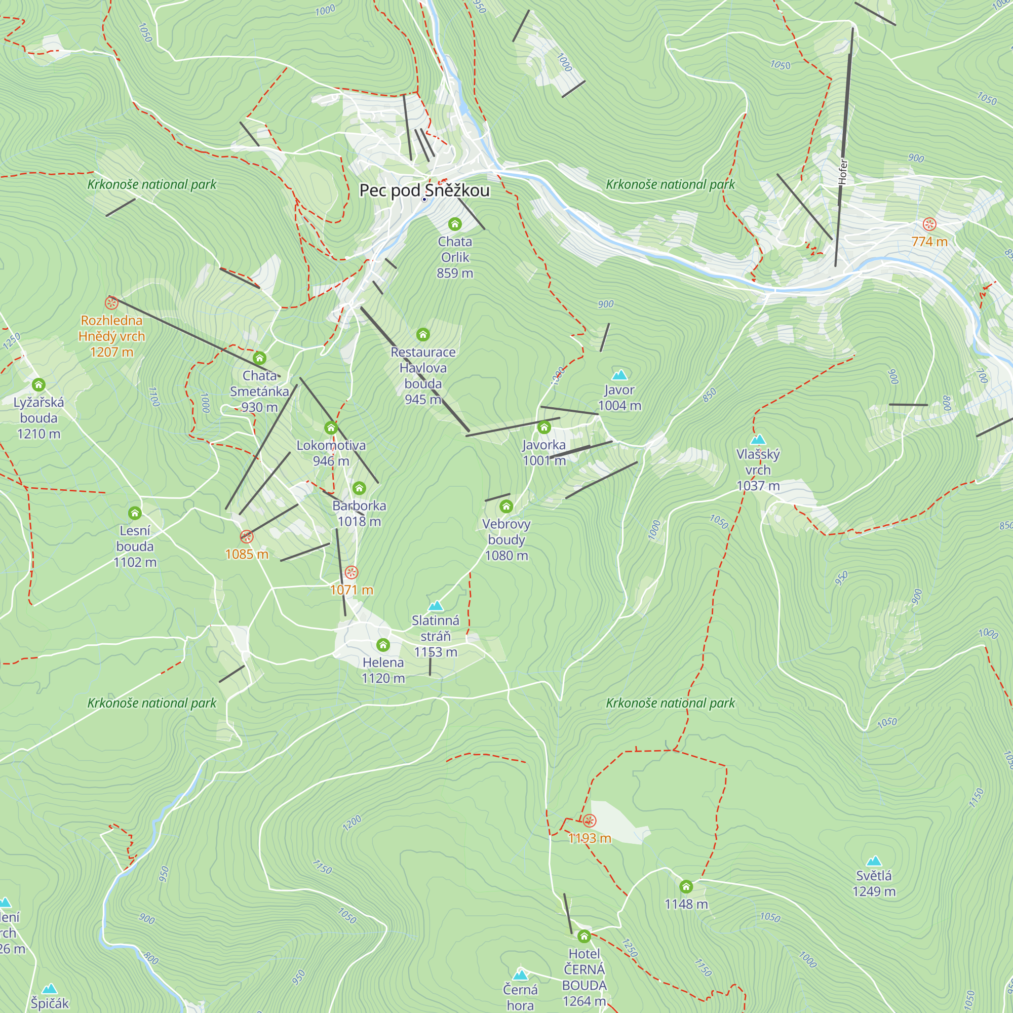Vebrovy boudy map