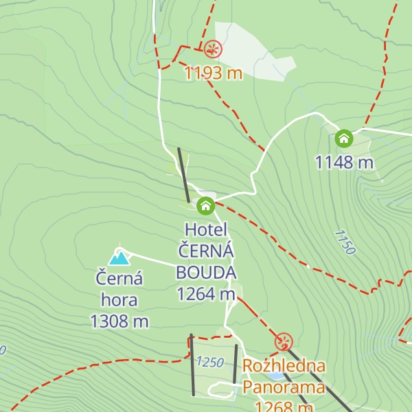 Map of Hotel ČERNÁ BOUDA