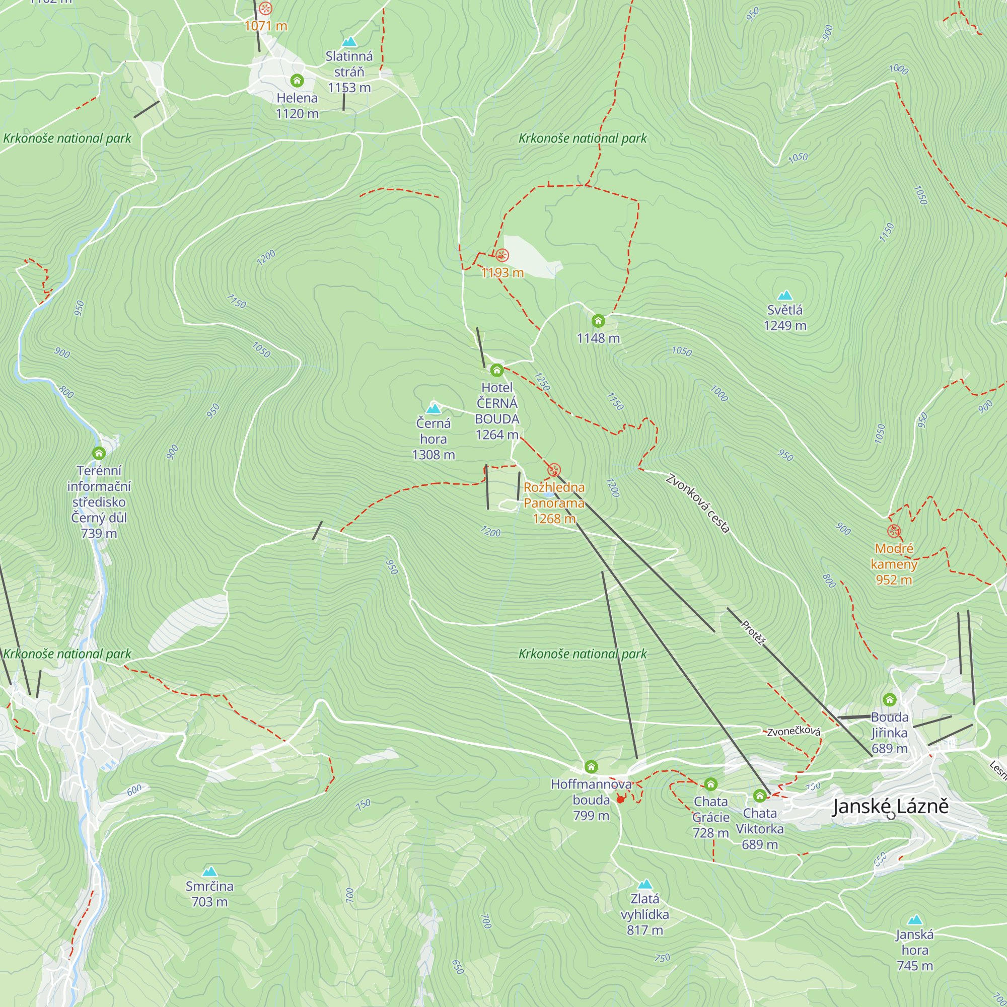 Chata Kábrtova Bouda map
