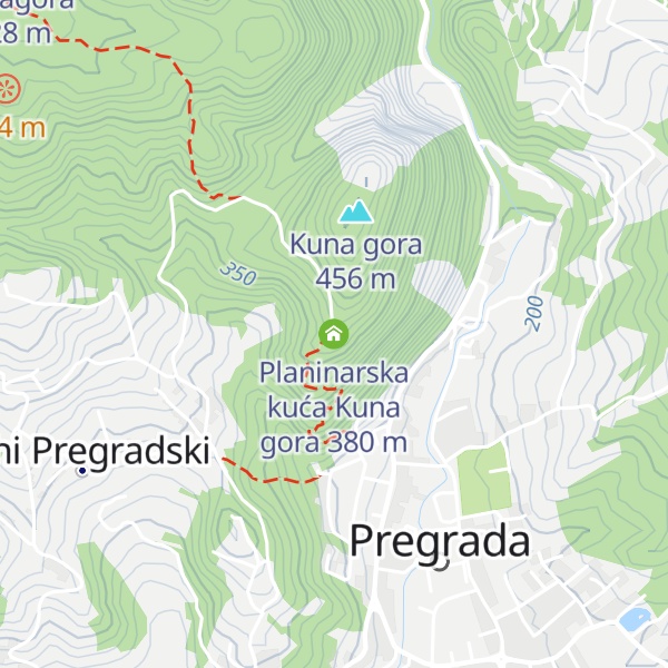Map of Planinarska kuća Kuna gora