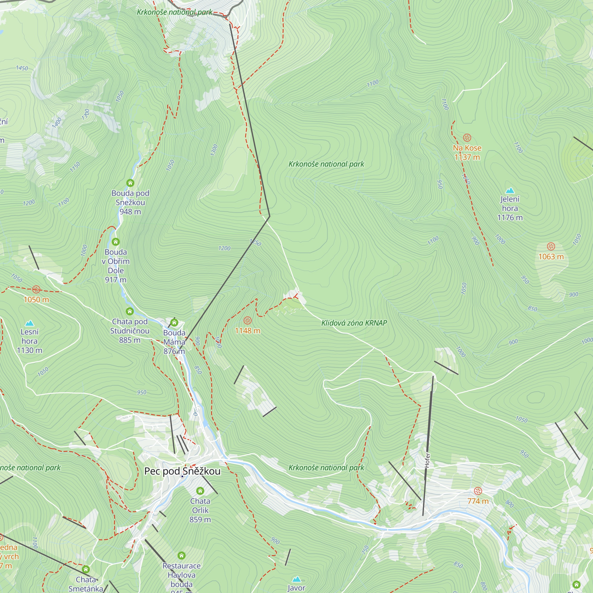 Bouda Růžohorky map