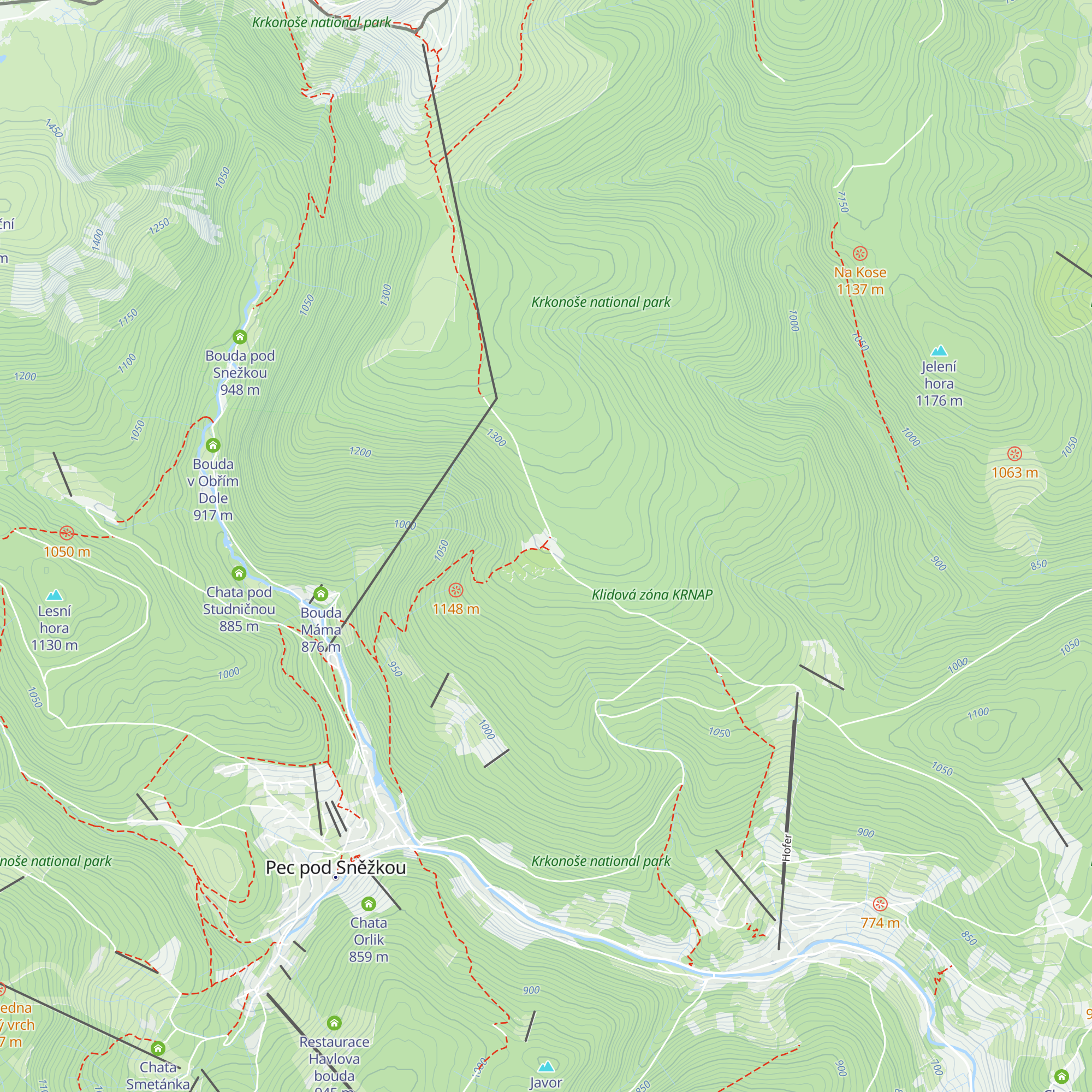 Bouda Růžohorky map