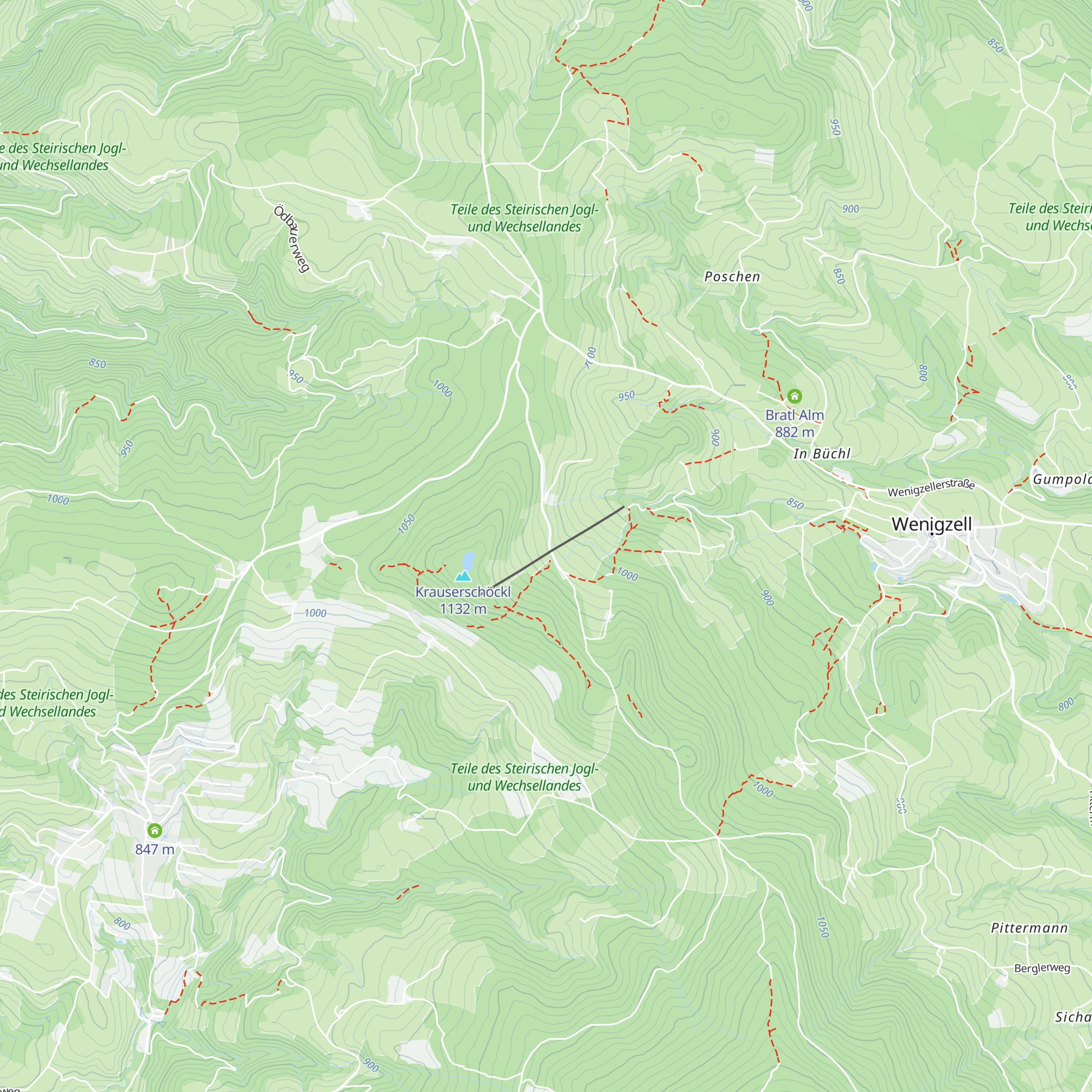 Schneeland Wenigzell Schihütte map
