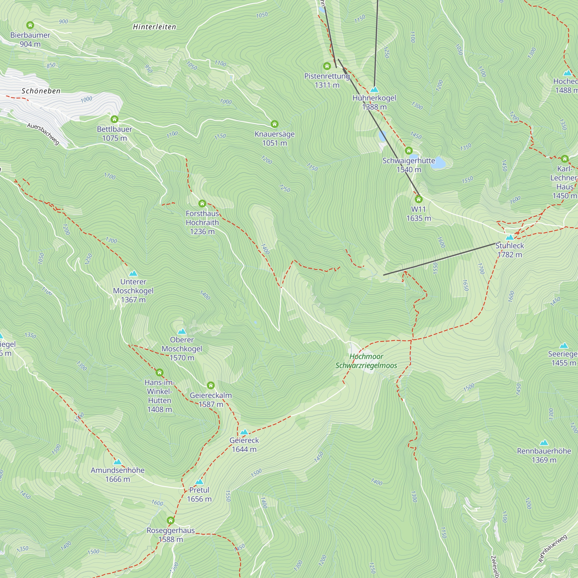 Schwarzriegelalm map