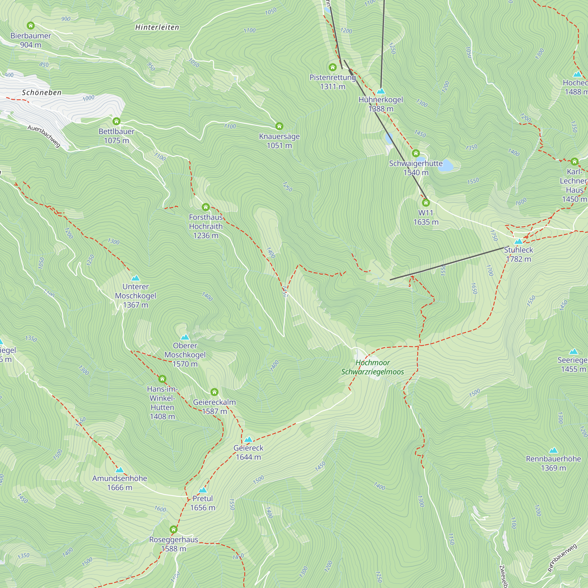 Schwarzriegelalm map