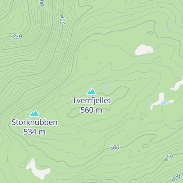 Map of Tverrfjellet