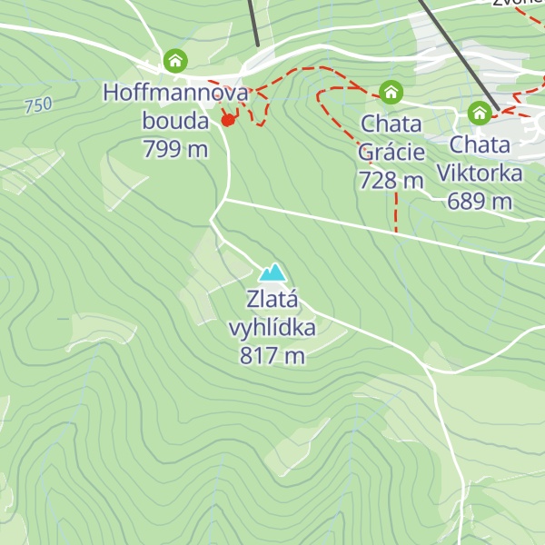 Map of Zlatá vyhlídka