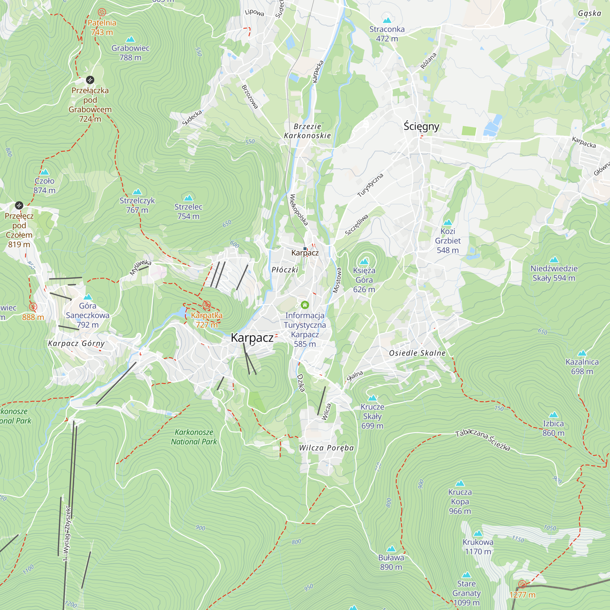 Informacja Turystyczna Karpacz map