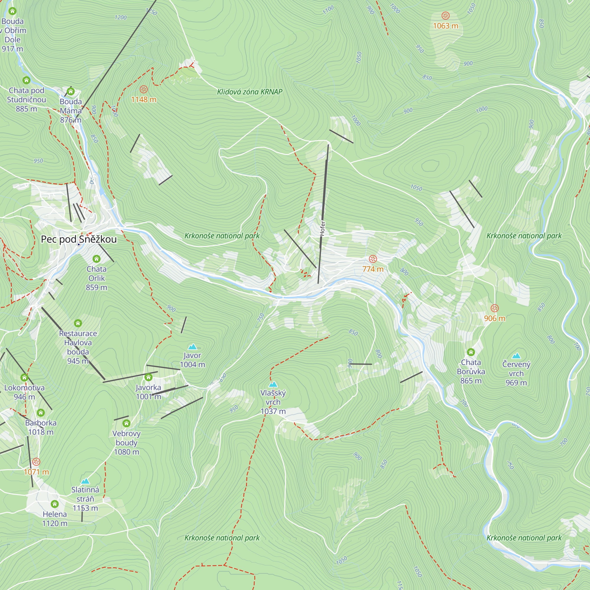 Chata Tobísek map
