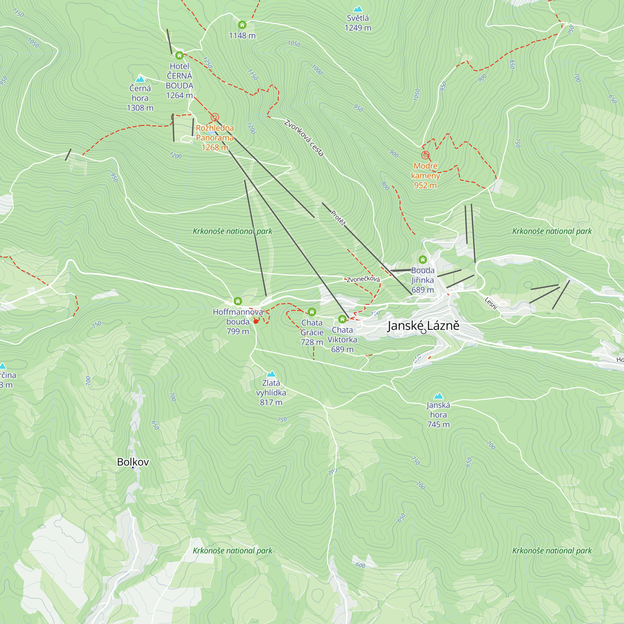 Chata Grácie map