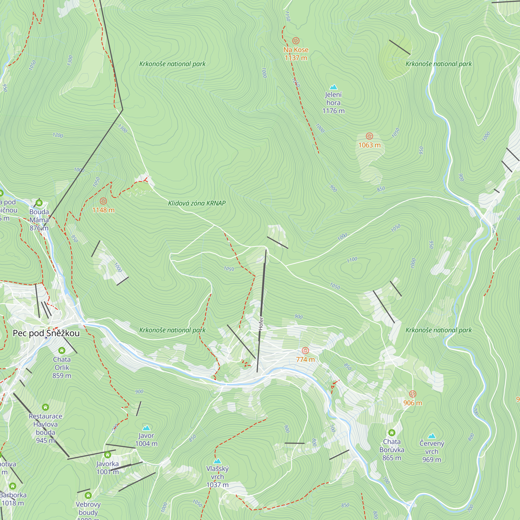Horská chata Portášky map