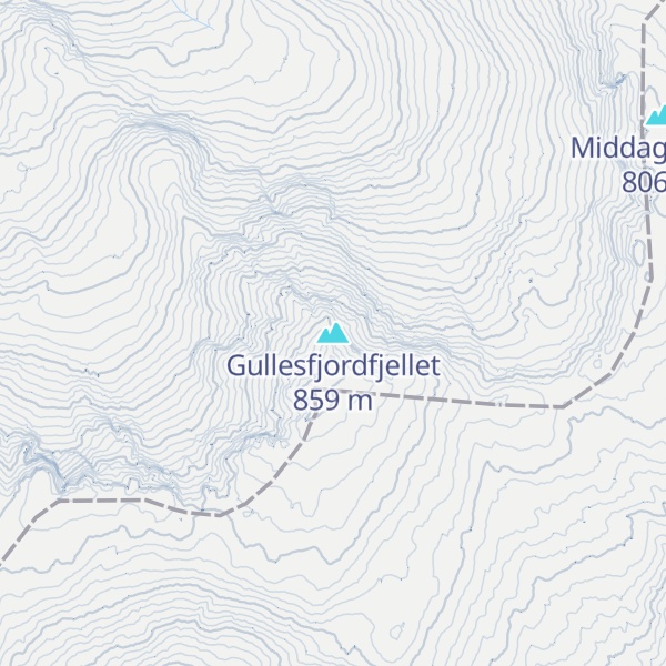 Map of Gullesfjordfjellet