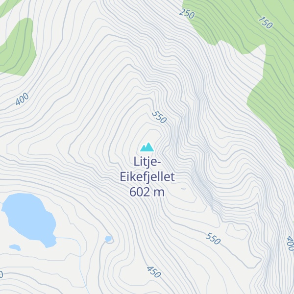 Map of Litje-Eikefjellet