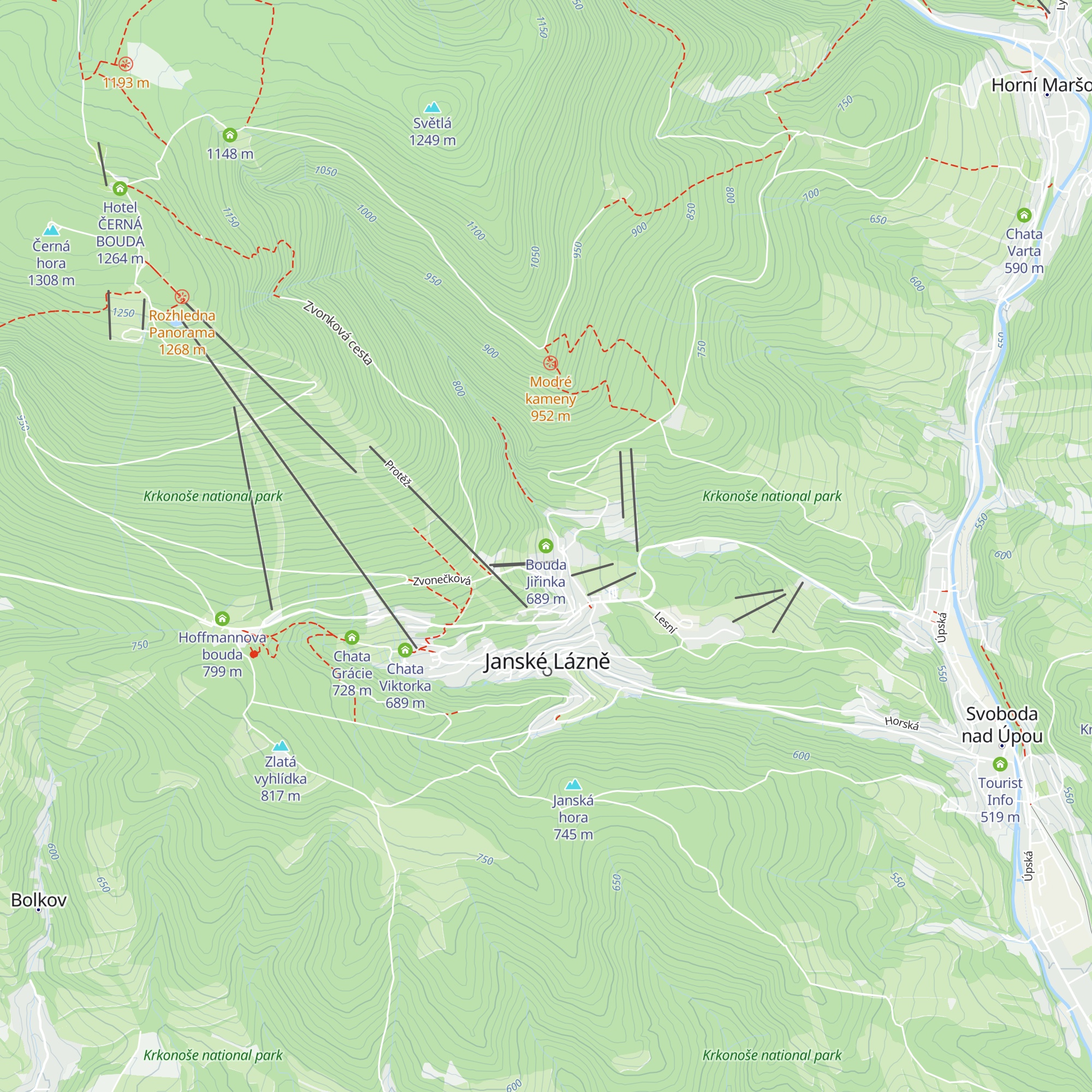 Bouda Jiřinka map