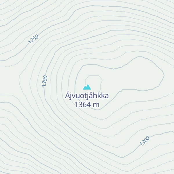 Map of Ájvuotjåhkka