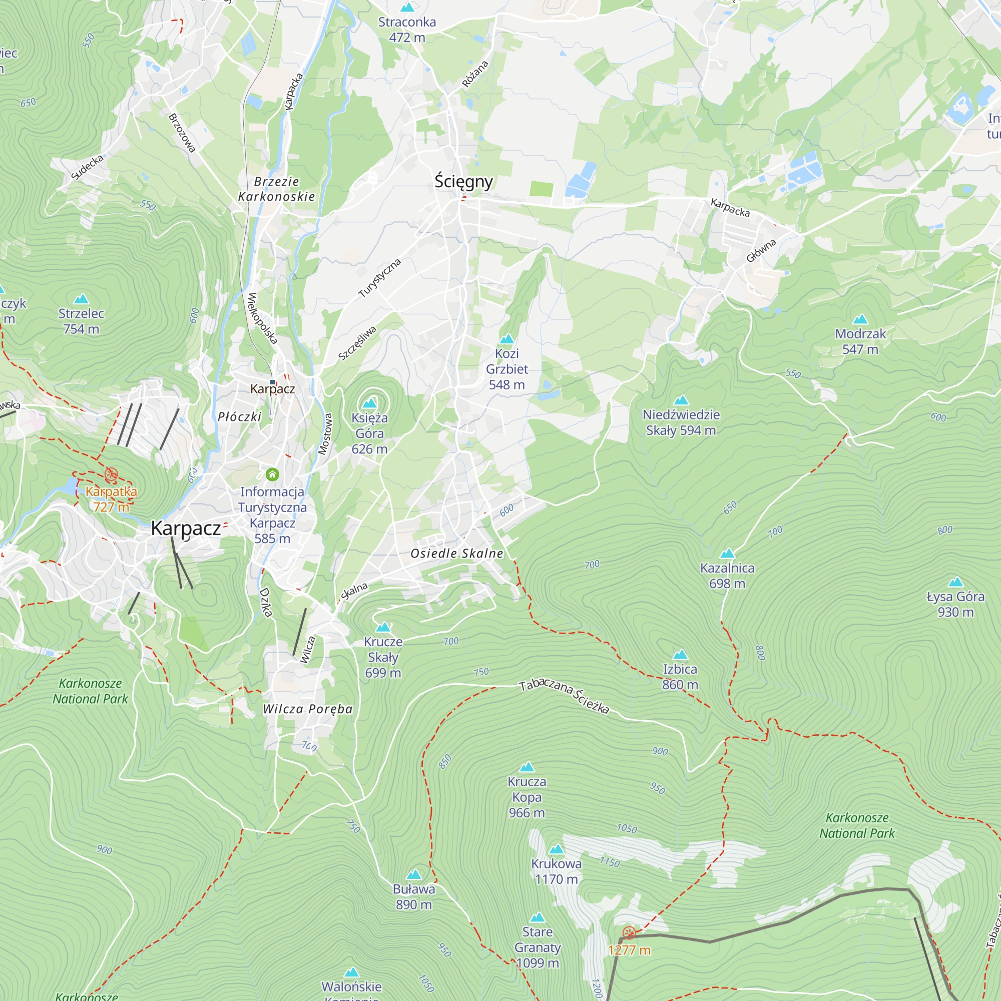 Schronisko Liczyrzepa map