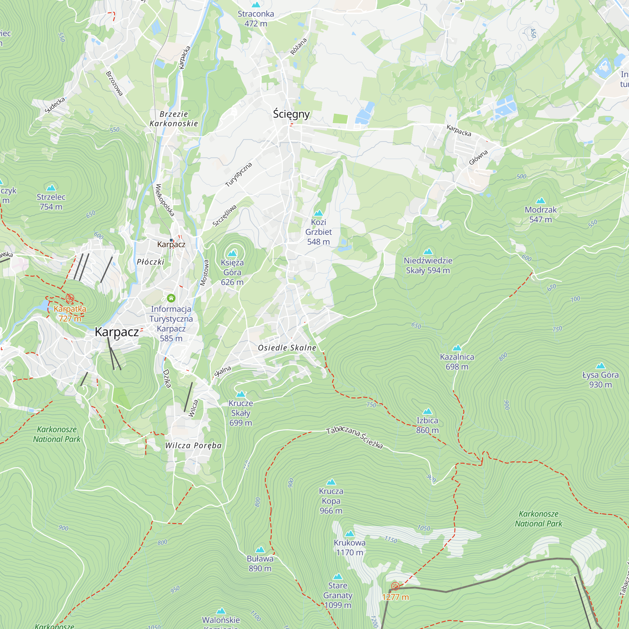 Schronisko Liczyrzepa map