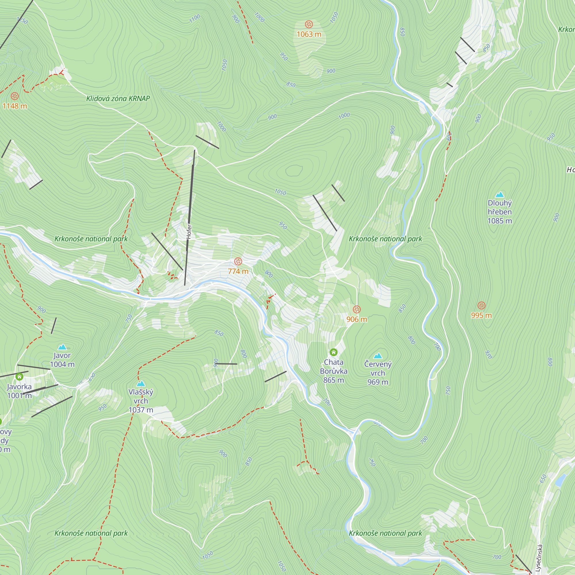 Bouda Liška map