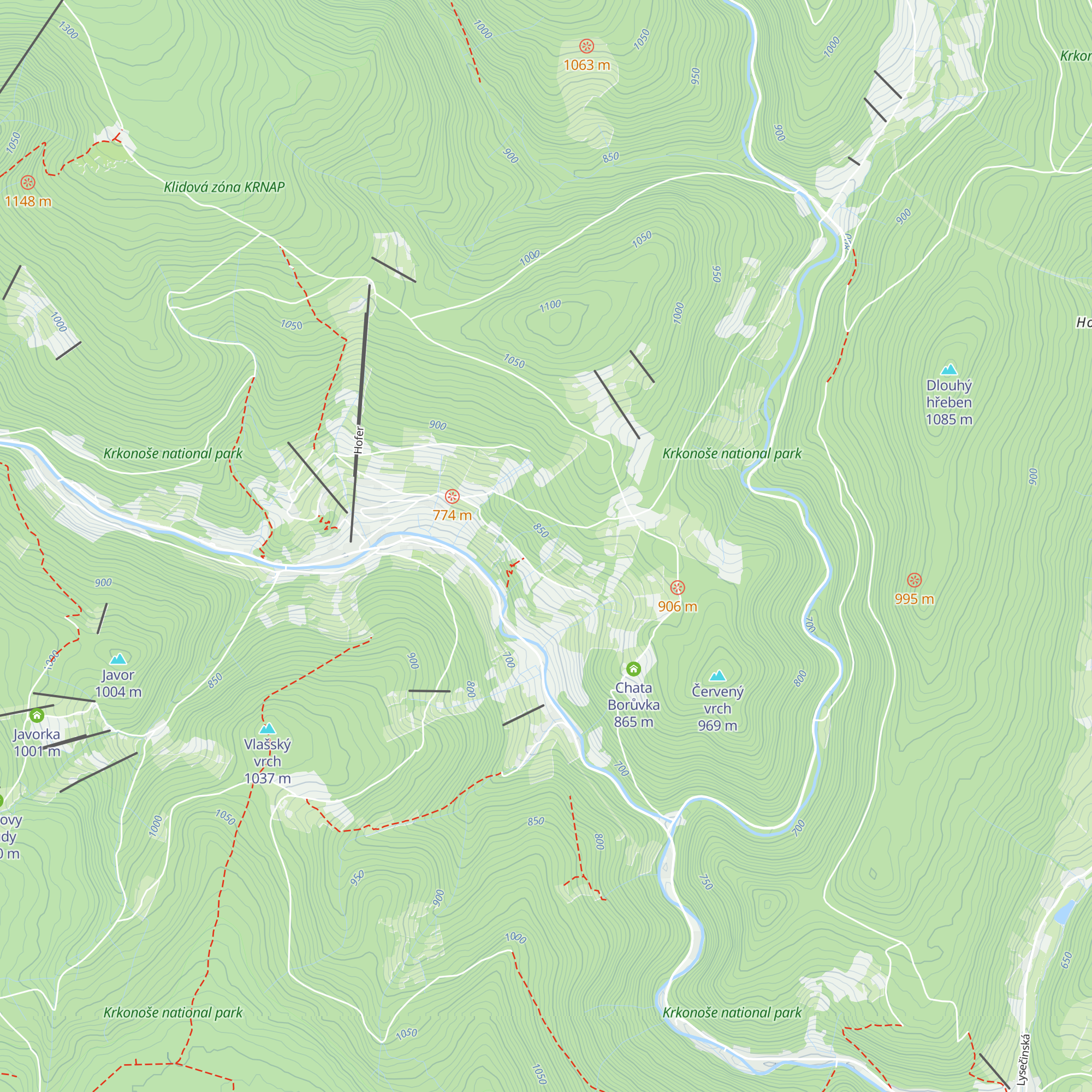 Bouda Liška map