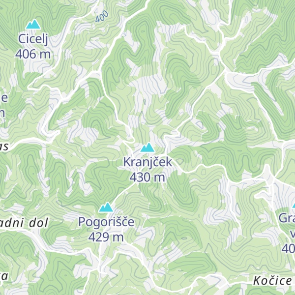 Map of Kranjček