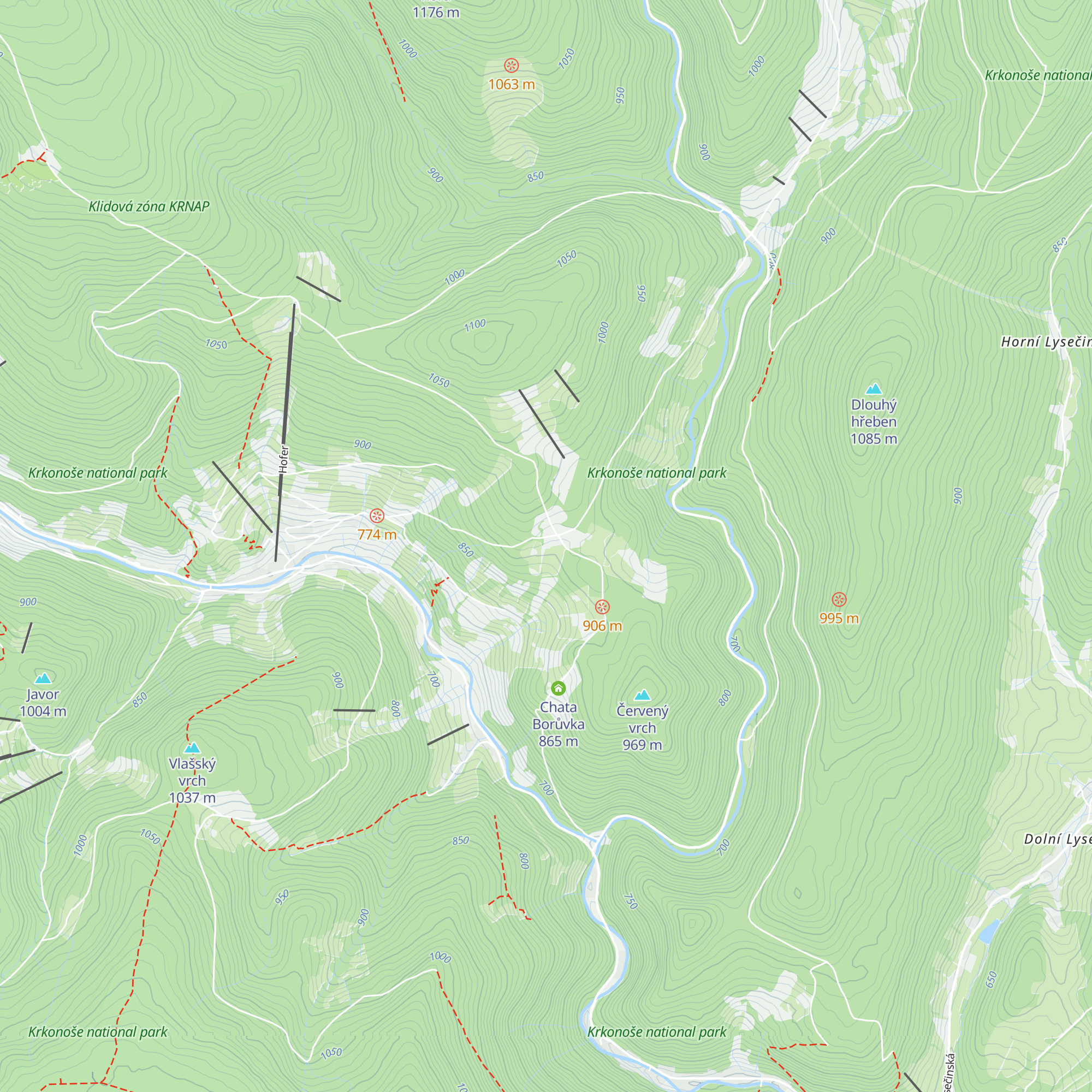 Bouda Míla map