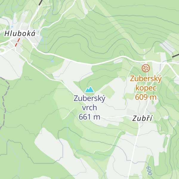 Map of Zuberský vrch