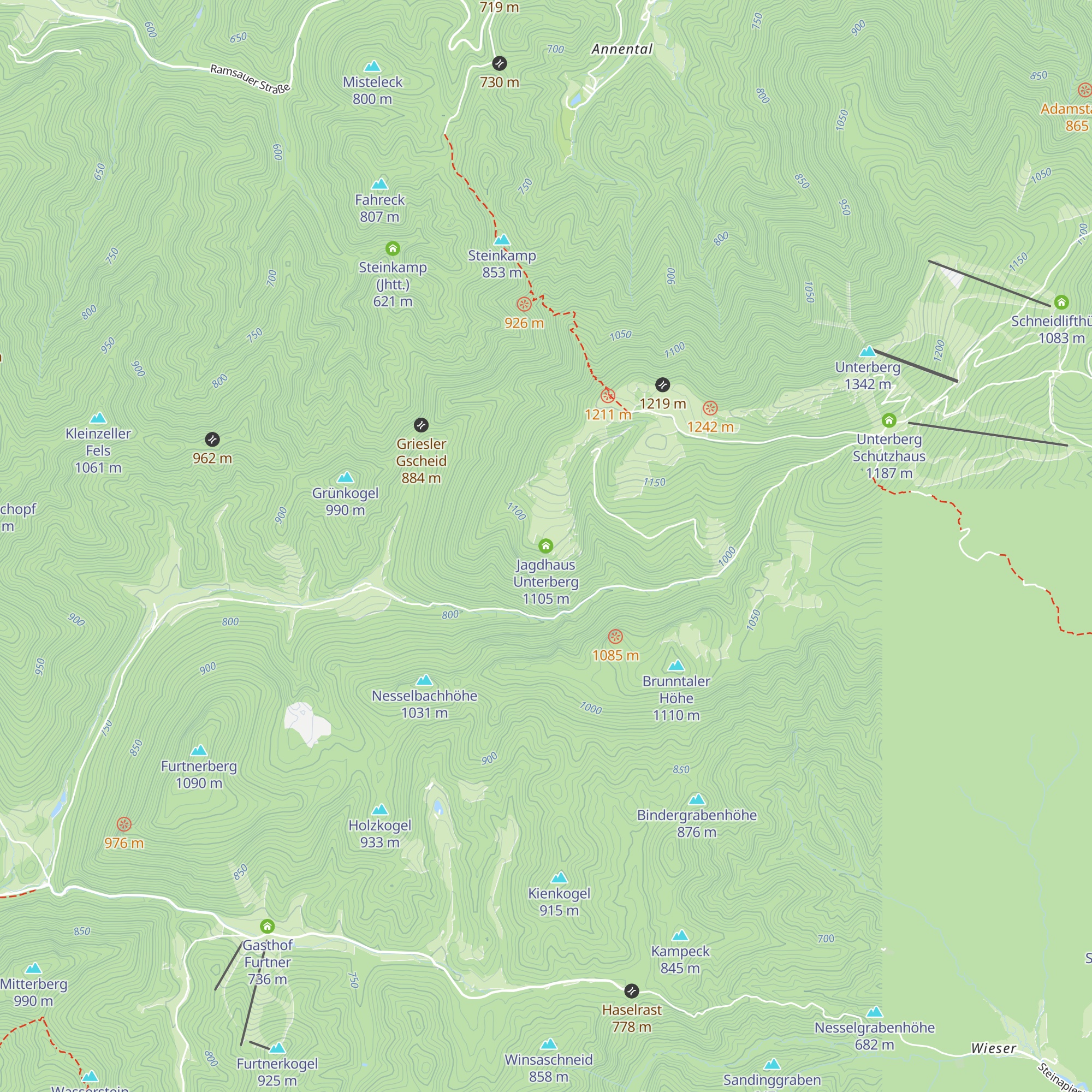 Jagdhaus Unterberg map