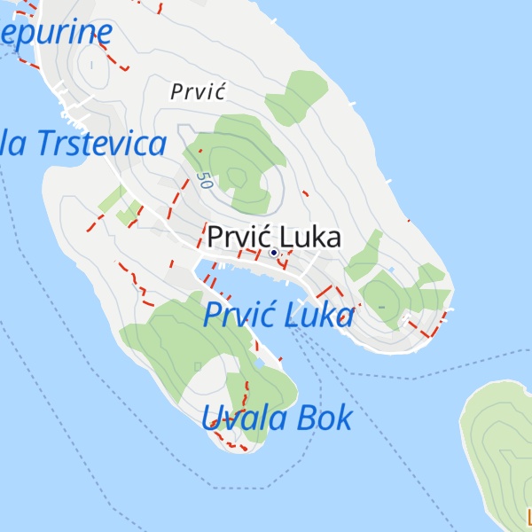 Map of Turističko društvo Prvić Luka