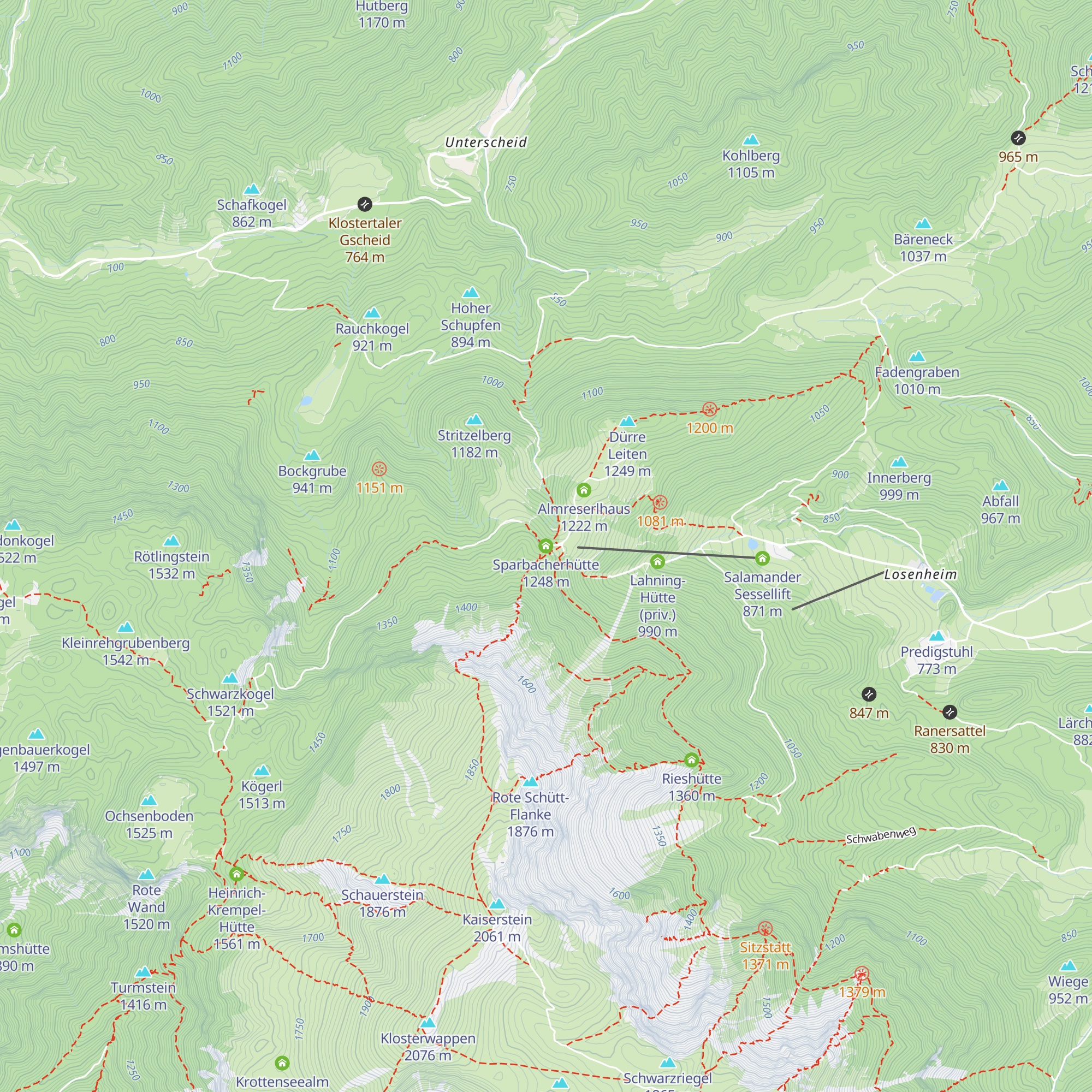 Sparbacherhütte map
