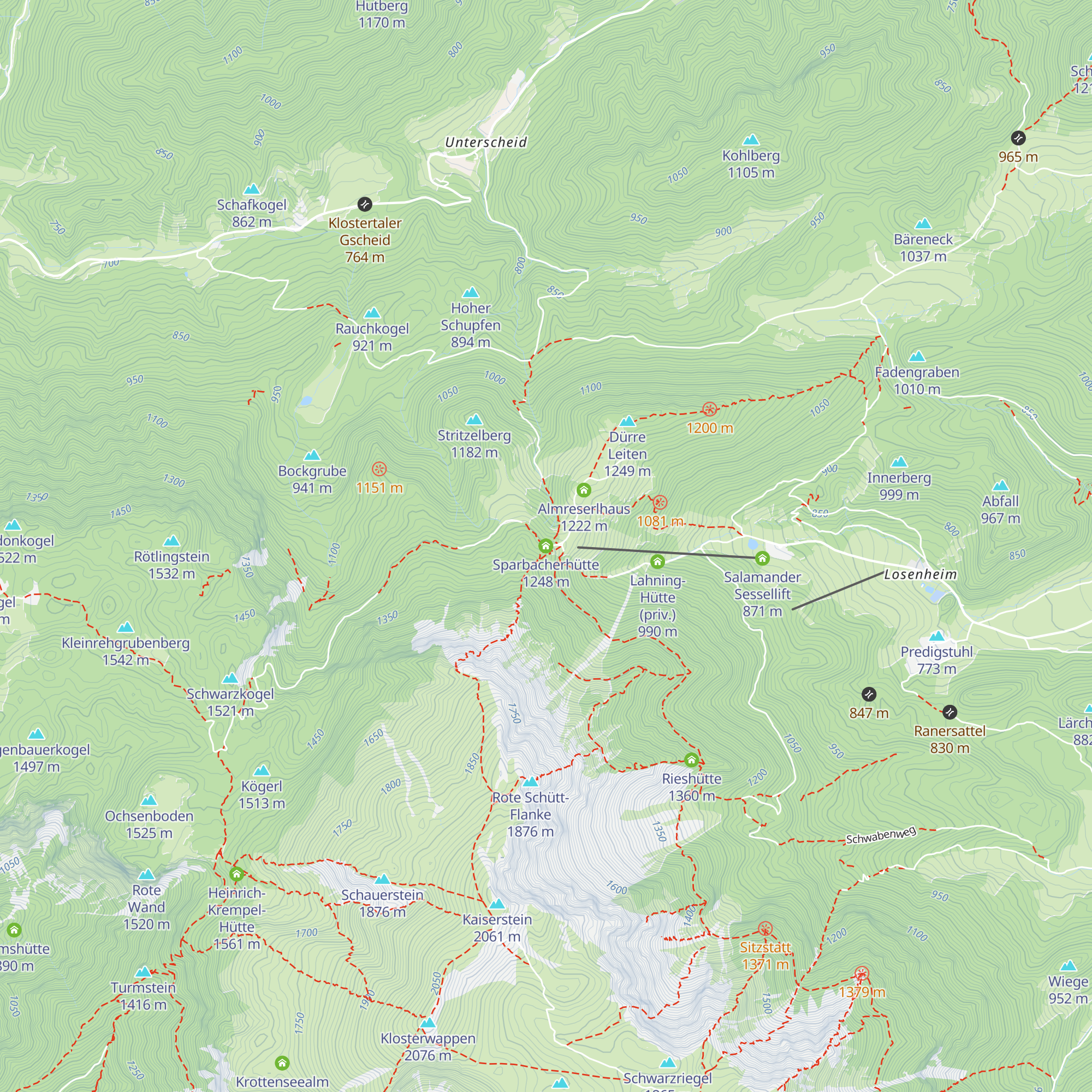Sparbacherhütte map