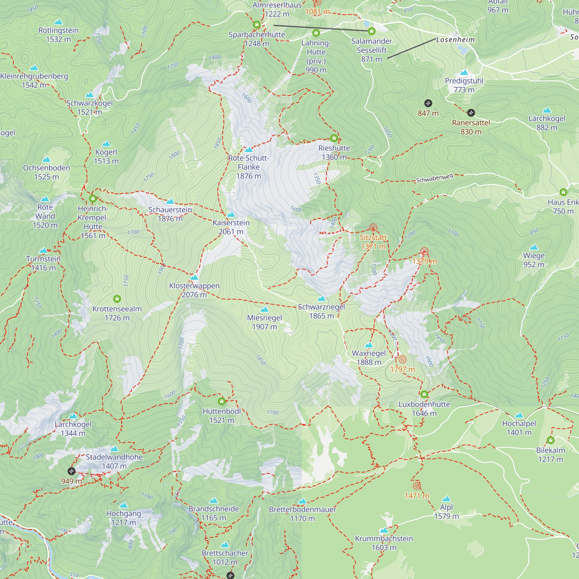 Hochschneebergalm map