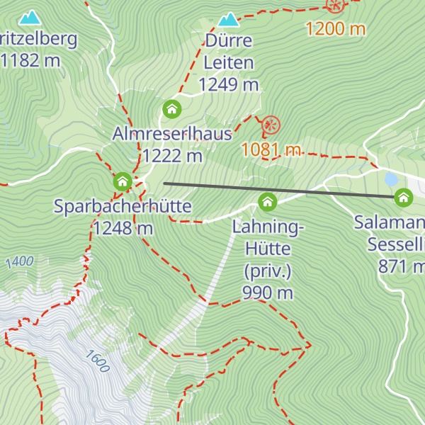 Map of Lahninghütte, Bergrettung