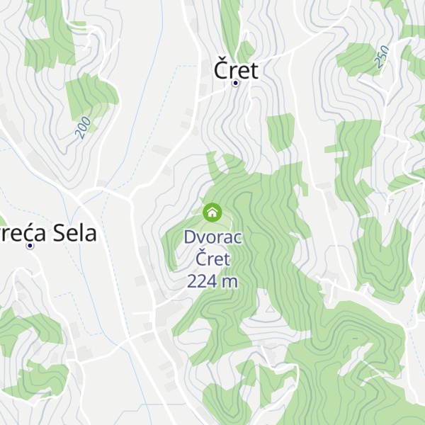 Map of Dvorac Čret