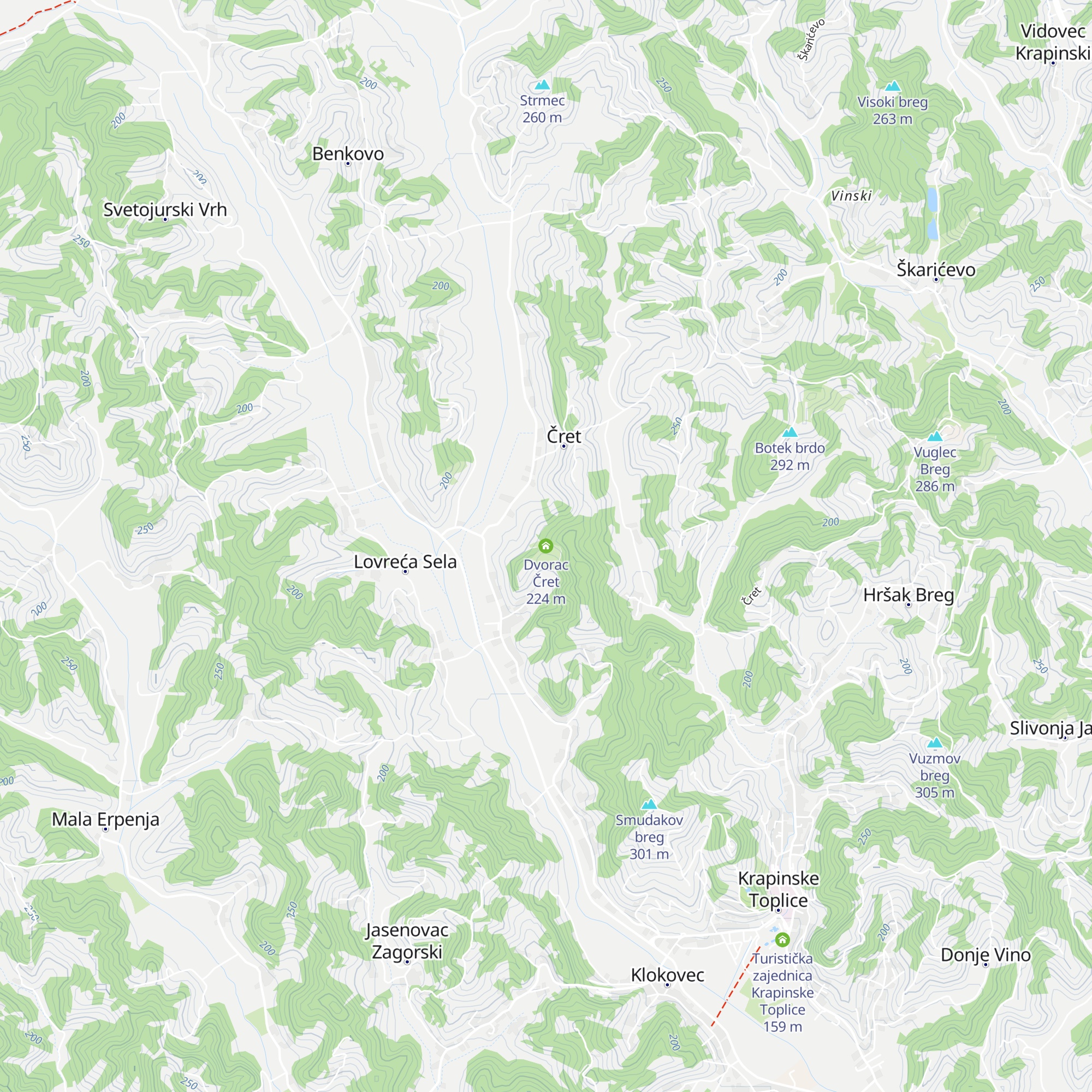 Dvorac Čret map