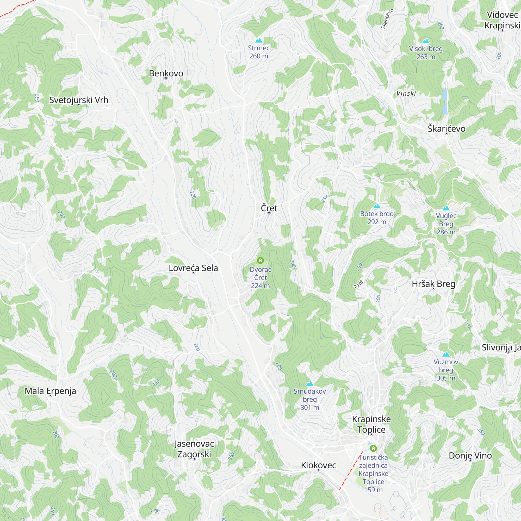 Dvorac Čret map