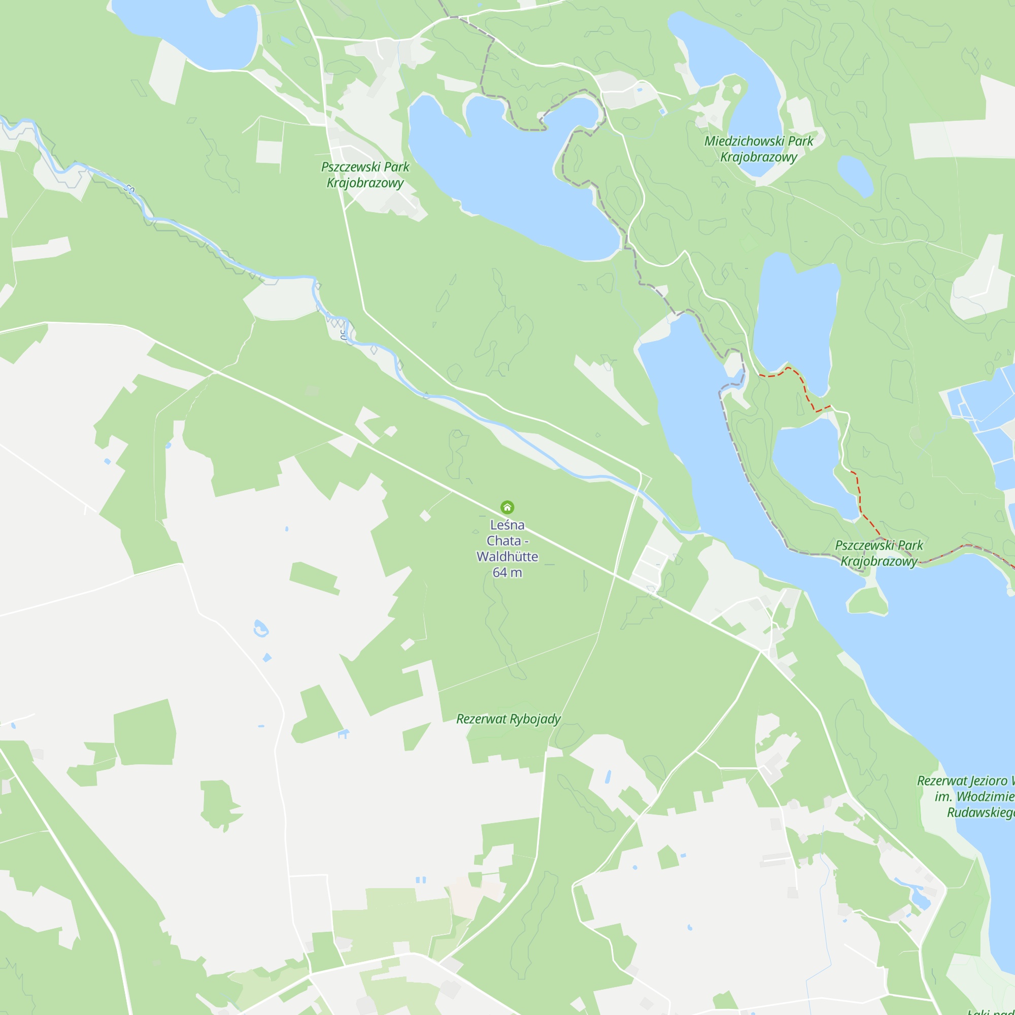 Leśna Chata - Waldhütte map