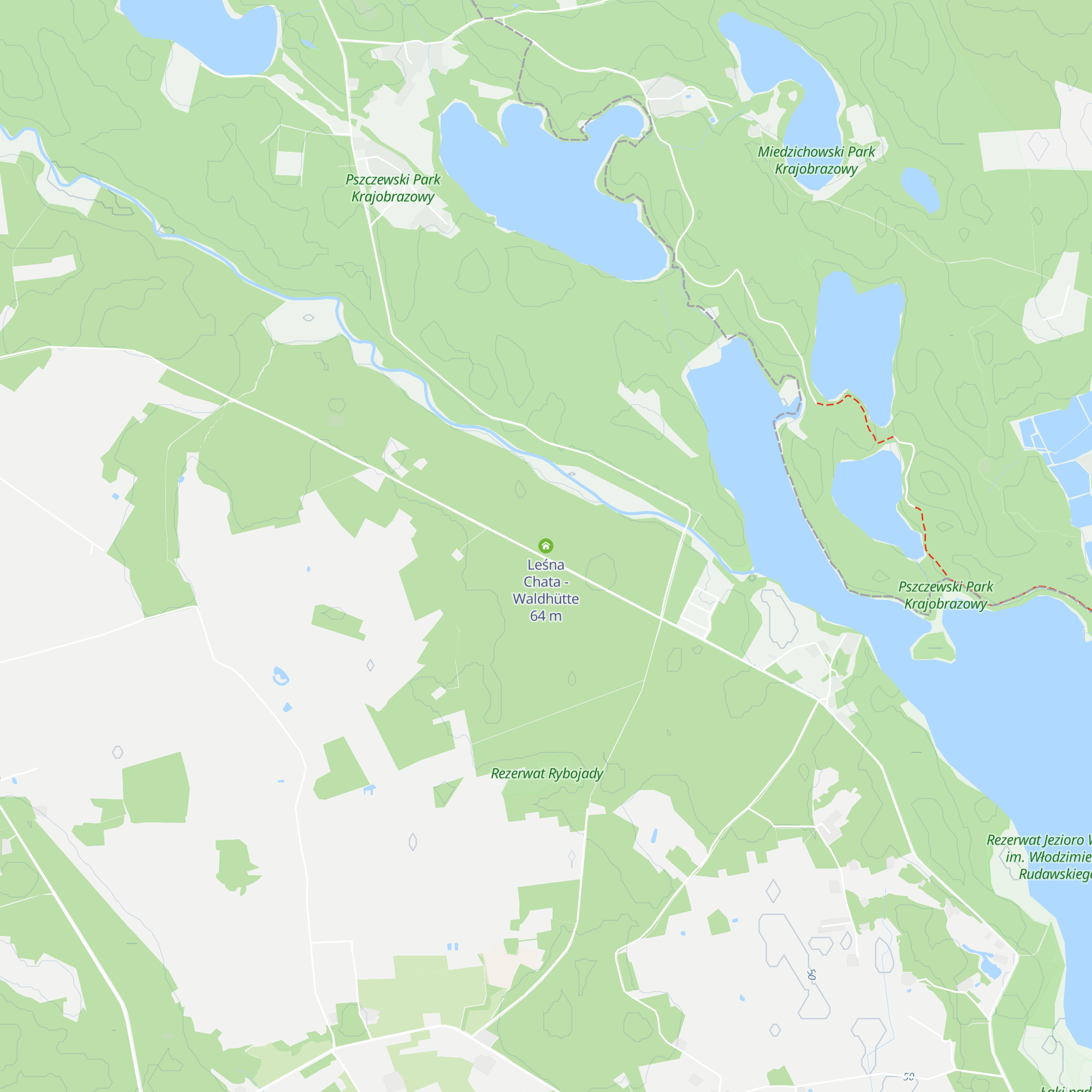 Leśna Chata - Waldhütte map
