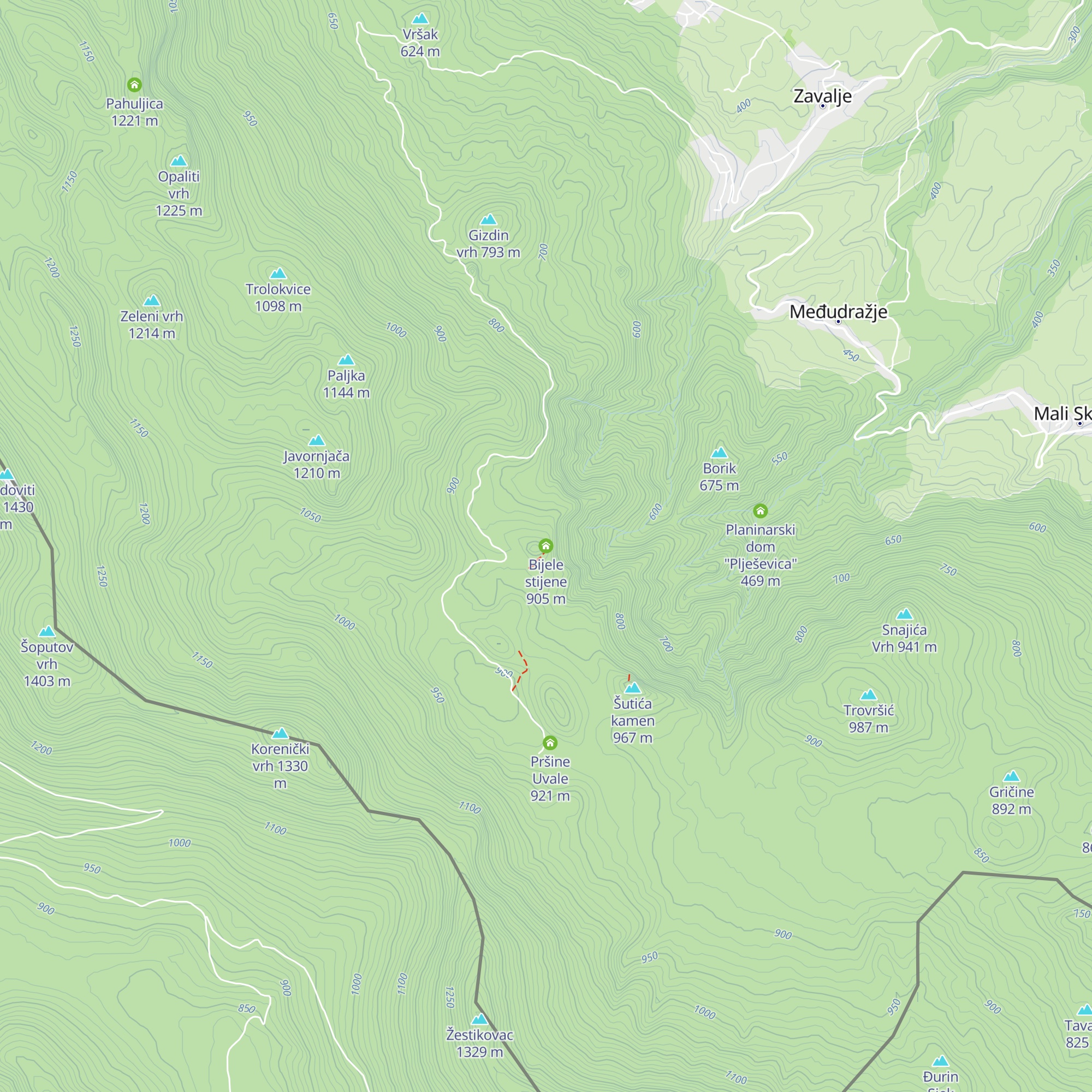 Bijele stijene map