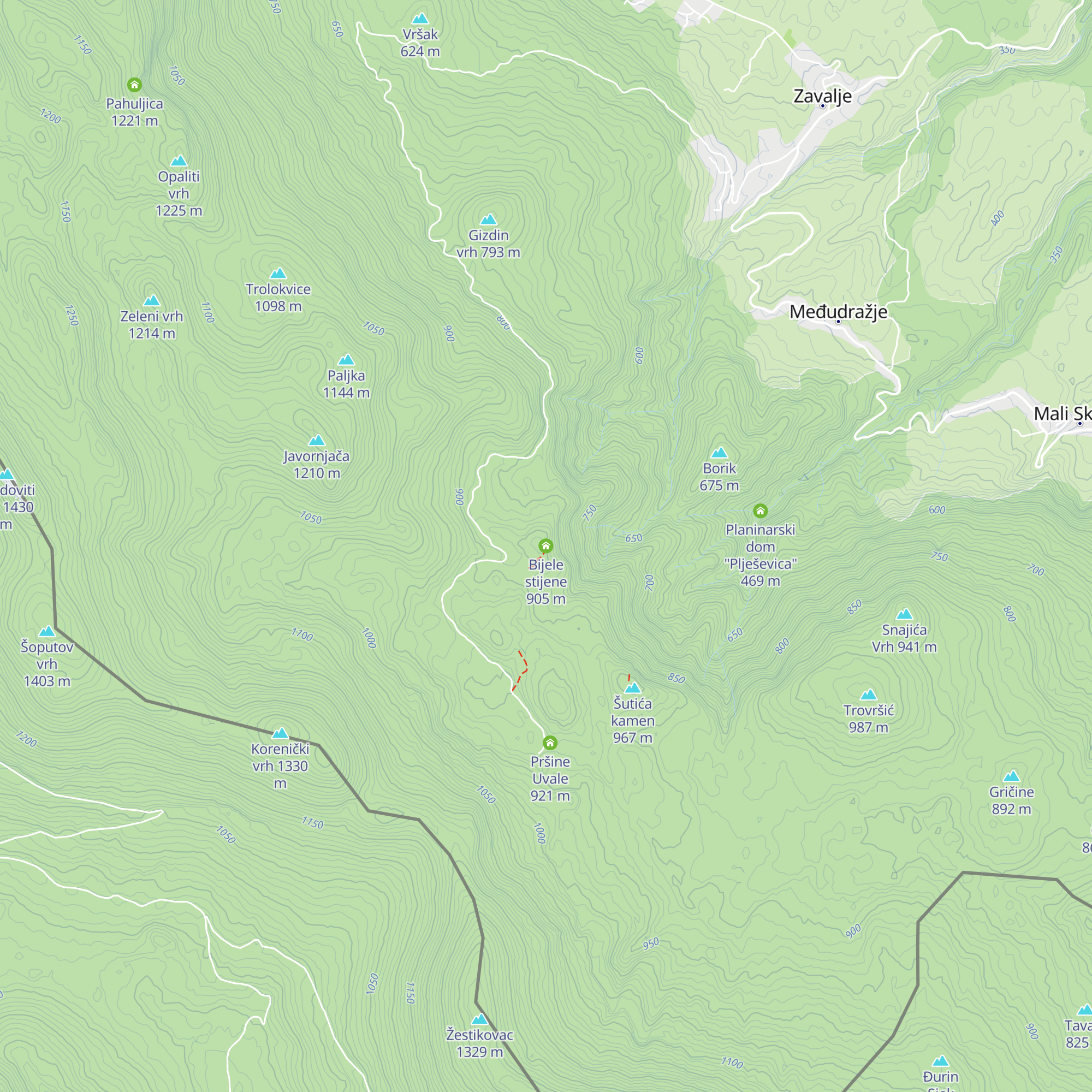 Bijele stijene map