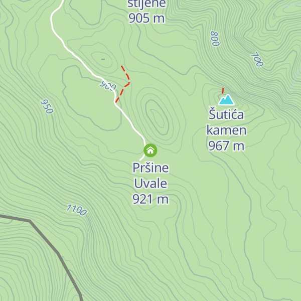 Map of Pršine Uvale