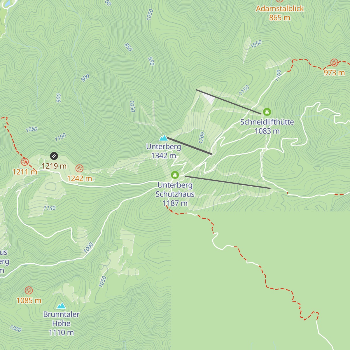 Unterberg Schutzhaus map