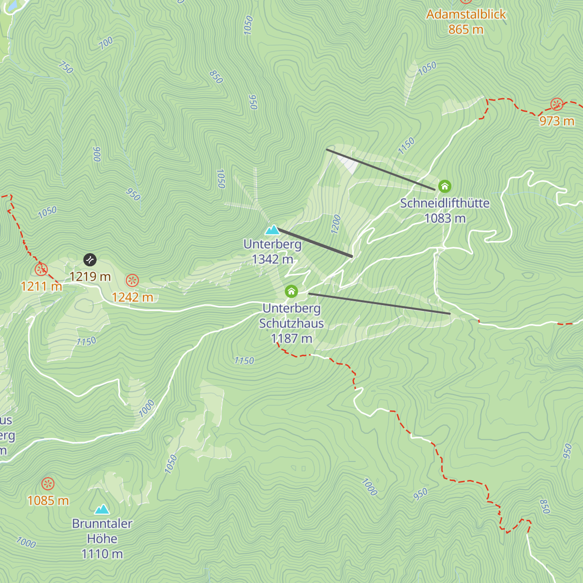 Unterberg Schutzhaus map