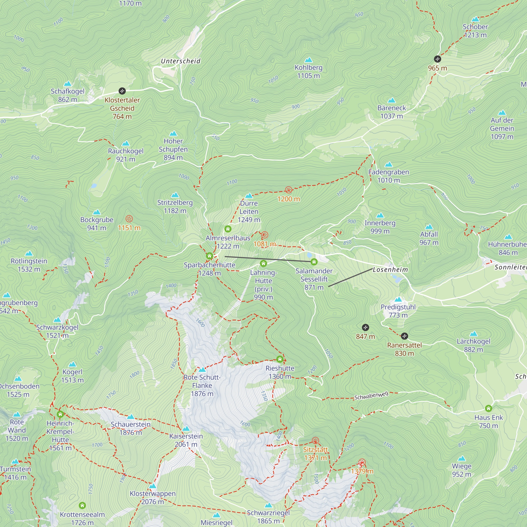 Lahning-Hütte (priv.) map
