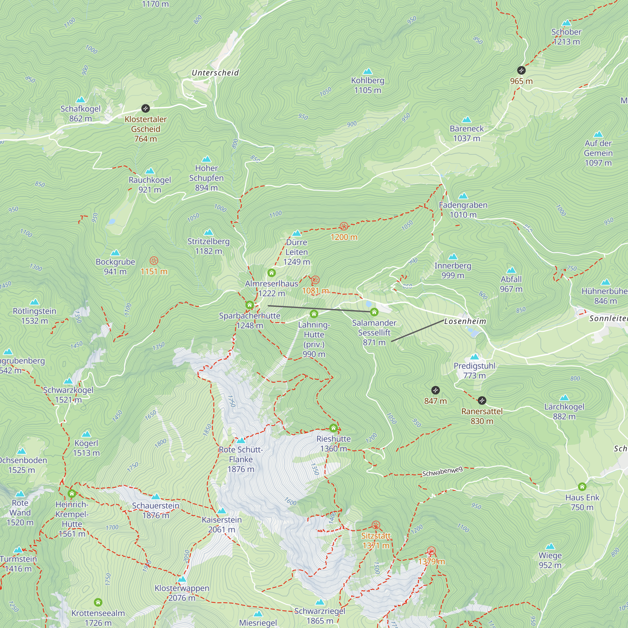Lahning-Hütte (priv.) map