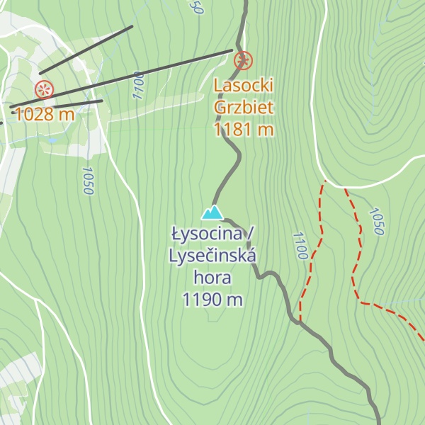 Map of Łysocina / Lysečinská hora